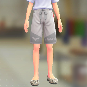 DENSOKU スウェットハーフパンツ ホワイト×グレー 4000円