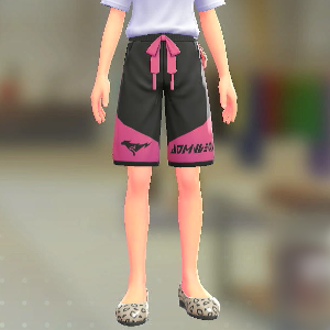 DENSOKU スウェットハーフパンツ ブラック×ピンク 4000円