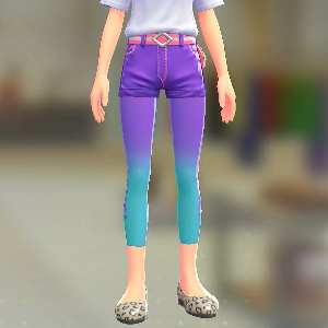 DENSOKU グラデ8分丈レギンス パープル×ブルー 900円