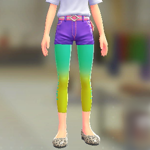 DENSOKU グラデ8分丈レギンス グリーン×イエロー 900円