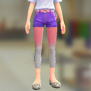 DENSOKU グラデ8分丈レギンス ピンク×グレー 900円