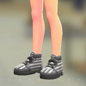 KiraKiraLiy ボーダーハイカットスニーカー くろしろボーダー 4300円