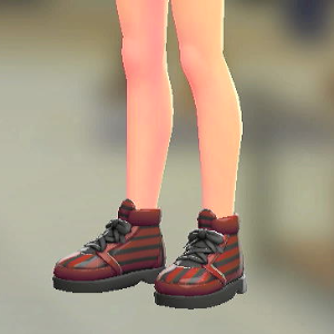 KiraKiraLiy ボーダーハイカットスニーカー あかくろボーダー 4300円