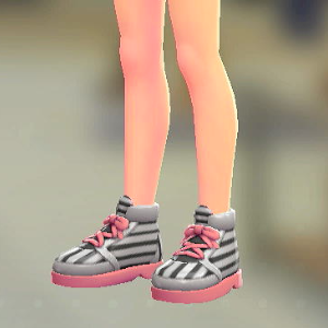 KiraKiraLiy ボーダーハイカットスニーカー しろくろボーダー 4300円