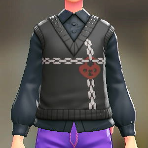 KiraKiraLiy ニットベスト&ブラウスセット ブラック×レッド|ダークネイビー 6800円