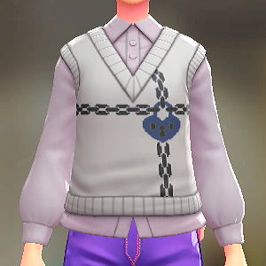 KiraKiraLiy ニットベスト&ブラウスセット ホワイト×ブルー|ペールパープル 6800円