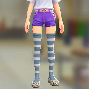 KiraKiraLiy ボーダーサイハイソックス ブルー×ホワイト 1100円