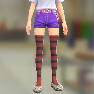 KiraKiraLiy ボーダーサイハイソックス レッド×ブラック 1100円