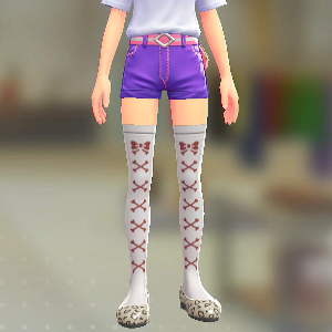 KiraKiraLiy ボーンリボンサイハイソックス ホワイト 1100円