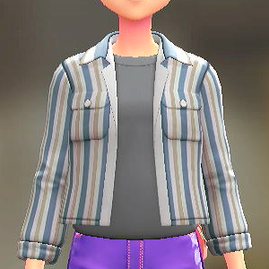 シャツ＆Tシャツセット	ストライプブルー｜グレー	1900円