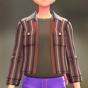 シャツ＆Tシャツセット	ストライプレッド｜ダークブラウン	1900円