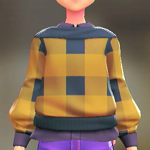 セーター＆シャツセット	イエローチェック｜パープル	3000円