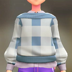 セーター＆シャツセット	ホワイトチェック｜ペールパープル	3000円