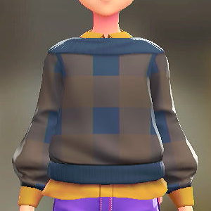 セーター＆シャツセット	ブラウンチェック｜イエロー	3000円