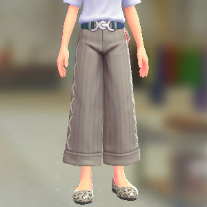 ワイドパンツセット	ライトベージュ｜スマルトブルー	2800円