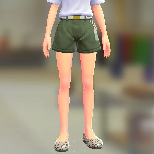 ショートパンツセット	モスグリーン｜ホワイト	2100円