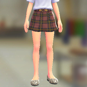 ラップキュロットセット タータンレッド｜ダークブラウン 2500円