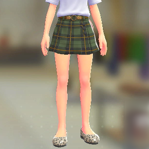 ラップキュロットセット	タータングリーン｜ブラウン	2500円