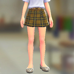 ラップキュロットセット	タータンキャメル｜ライトグレー	2500円