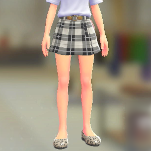 ラップキュロットセット	タータンホワイト｜グレー	2500円