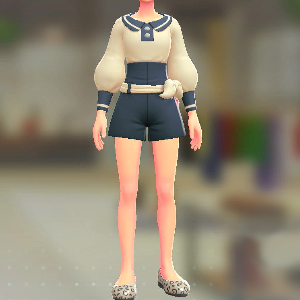 ロンパース＆ベルトセット レトロブルー｜アイボリー 4500円