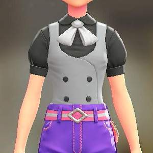 BRAVELY ベスト&リボンブラウスセット グレー|ブラック×ホワイト 8000円