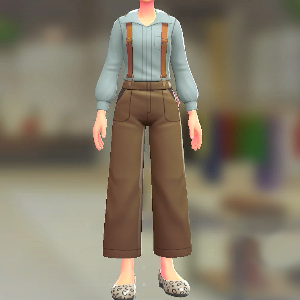 BRAVELY サスペンダーパンツセット ブラウン|スカイグレー 8800円