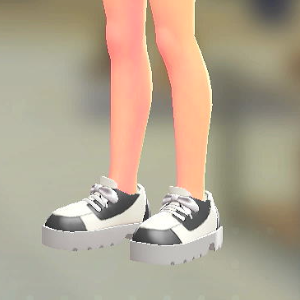 BRAVELY レースアップシューズ ホワイト×ブラック 6200円