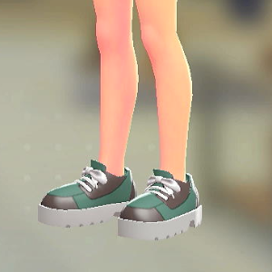 BRAVELY レースアップシューズ グリーン×ブラウン 6200円