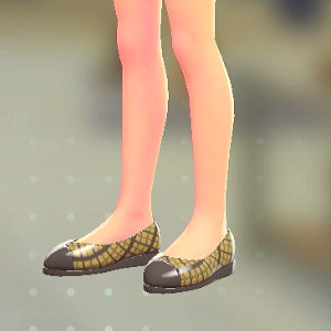 BRAVELY チェックがらパンプス ブレイブリーキャメル 5500円