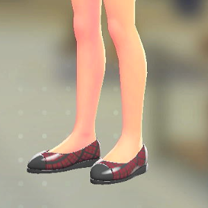 BRAVELY チェックがらパンプス ブレイブリーレッド 5500円