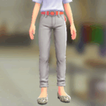 Dessert du jour スキニーパンツセット ホワイト｜ビビッドオレンジ 6600円