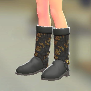 パターンロングブーツ ブラックブロッサム 7500円