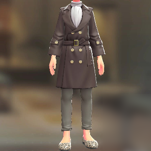 BRAVELY トレンチコート&パンツセット ダークブラウン|ホワイト×グレージュ 12000円