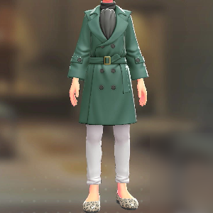 BRAVELY トレンチコート&パンツセット グリーン|グレー×ホワイト 12000円