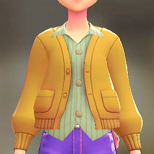 カーディガン&シャツセット イエロー|ストライプミント 2600円