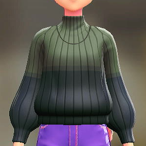 ハイネックツートンセーター	グリーン×ネイビー	3200円