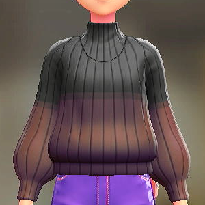 ハイネックツートンセーター	ブラック×レッド	3200円