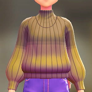 ハイネックツートンセーター	オーカー×イエロー	3200円