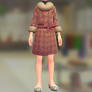 ファーコート＆ニットセット	ちどりがらボルドー｜ネイビー	4600円