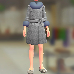 ファーコート＆ニットセット	ちどりがらグレー｜グレー	4600円