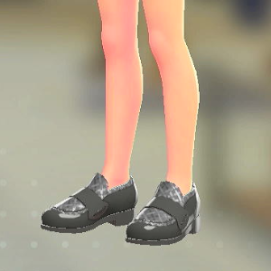 チェックがらローファー	ステッチブラック	2000円