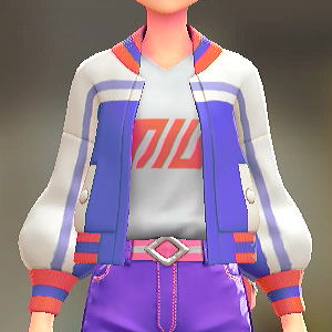 FORIA	ブルゾン＆Tシャツセット	バイカラーパープル｜ホワイト×オレンジ	6800円