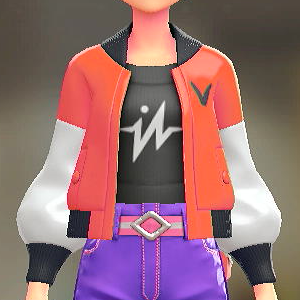 FORIA ブルゾン＆オフショルセット スケアリーオレンジ｜ブラック×ホワイト 6800円