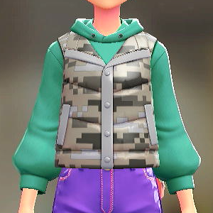 FORIA	ダウンベスト＆パーカーセット	モノクロモザイク｜エメラルドグリーン	6300円