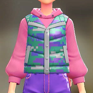 FORIA	ダウンベスト＆パーカーセット	レイニーモザイク｜タフィーピンク	6300円