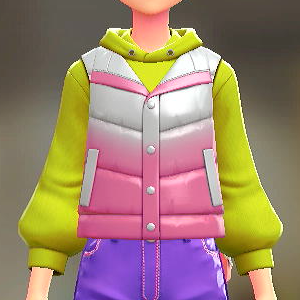 FORIA	ダウンベスト＆パーカーセット	ピンクグラデ｜ライムイエロー	7000円
