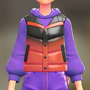 FORIA	ダウンベスト＆パーカーセット	レッドグラデ｜ビビッドパープル	7000円
