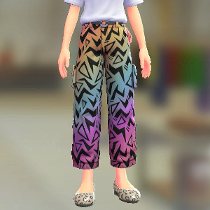 パターンカーゴパンツ レインボー 5000円