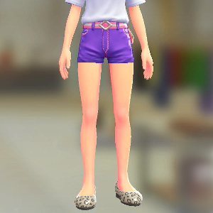 ホットパンツセット ビビッドパープル｜ピンク×ホワイト 4000円